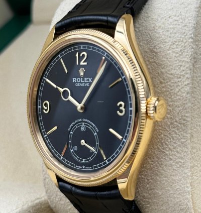 Rolex 1908 39mm Black Dial Yellow Gold 52508 Unworn 2024