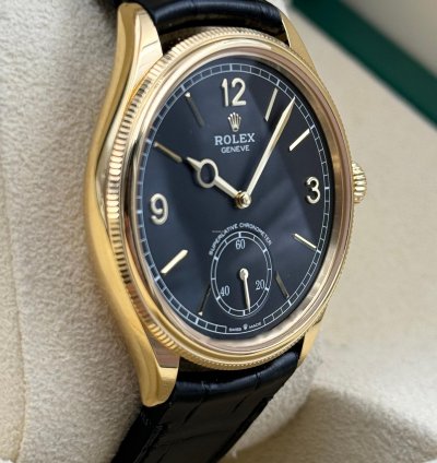 Rolex 1908 39mm Black Dial Yellow Gold 52508 Unworn 2024