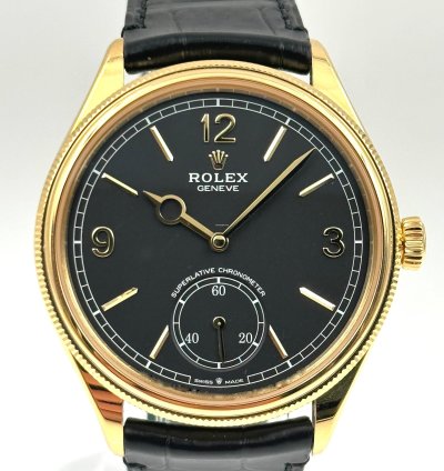 Rolex 1908 39mm Black Dial Yellow Gold 52508 Unworn 2024