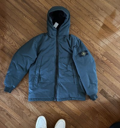 Stone Island 100 Down Compass Patch Jacket Green