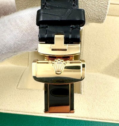 Rolex 1908 39mm Black Dial Yellow Gold Leather Strap 52508 Unworn 2024