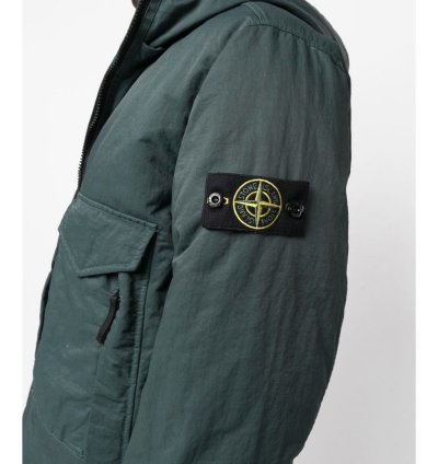 Stone Island 100 Down Compass Patch Jacket Green