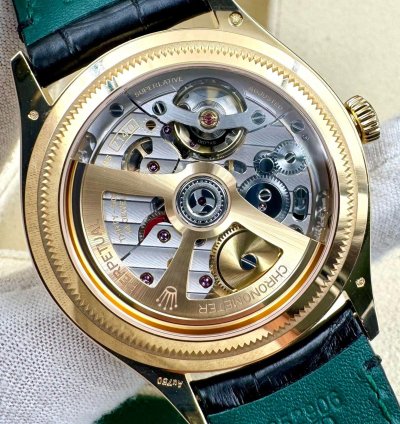 Rolex 1908 39mm Black Dial Yellow Gold Leather Strap 52508 Unworn 2024