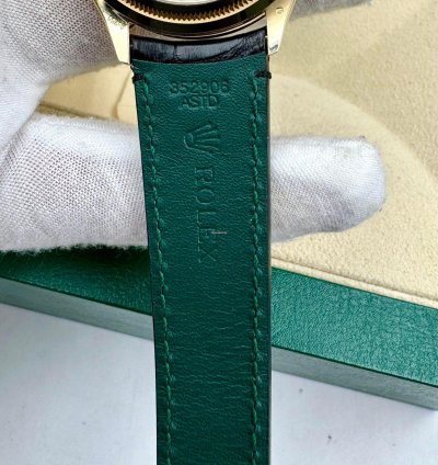 Rolex 1908 39mm Black Dial Yellow Gold Leather Strap 52508 Unworn 2024