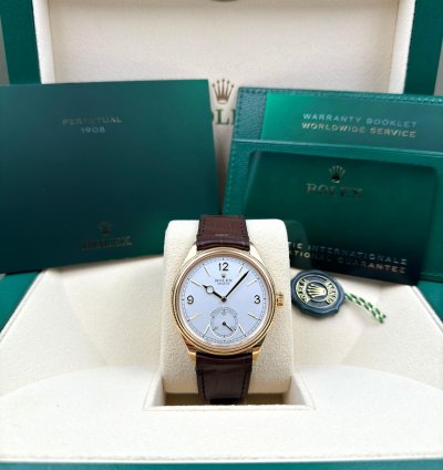Rolex 1908 39mm White Dial Yellow Gold 52508 Unworn 2024