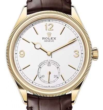 Rolex 1908 39mm White Dial Yellow Gold Leather Strap Unworn 2024