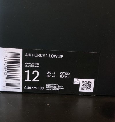 Nike Supreme Air Force 1 Low In White Size Uk 11 Us 12