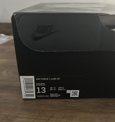 Nike Supreme Air Force 1 Low In White Size Uk 12 Us 13