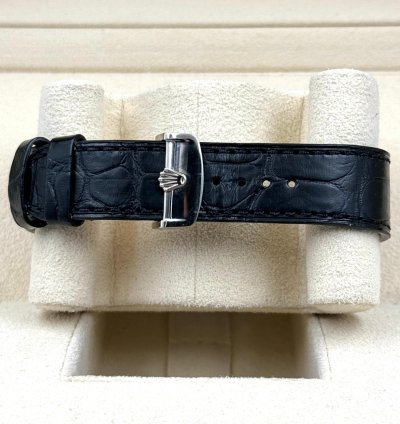 Rolex 1908 Black Dial White Gold Black Leather Strap 52509 Unworn 2023