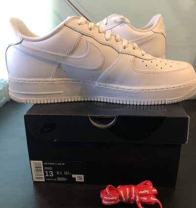 Nike Supreme Air Force 1 Low In White Size Uk 12 Us 13