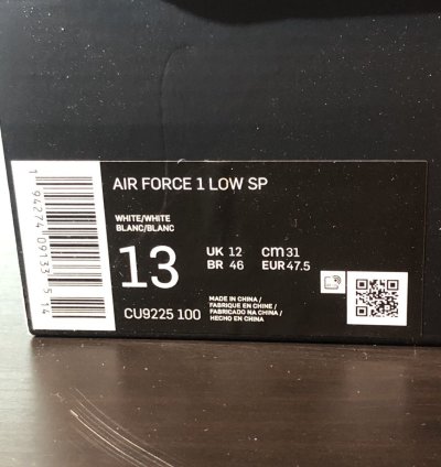 Nike Supreme Air Force 1 Low In White Size Uk 12 Us 13