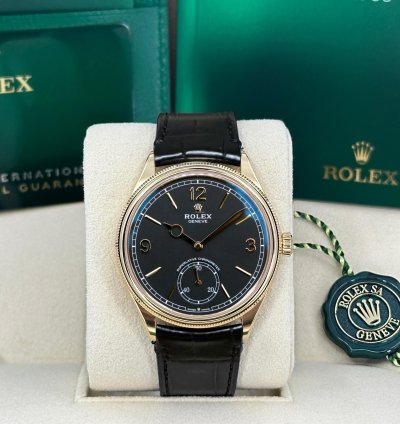 Rolex 1908 Unworn 2024 Perpetual 1908 Yellow Gold Black Dial 52508-0002 Complete