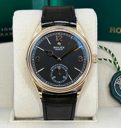 Rolex 1908 Unworn 2024 Perpetual 1908 Yellow Gold Black Dial 52508-0002 Complete