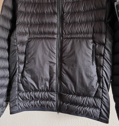Stone Island 40324 Hooded Down Nylon Ripstop Jacket In Black