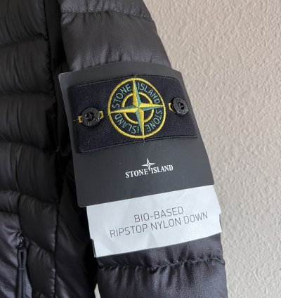 Stone Island 40324 Hooded Down Nylon Ripstop Jacket In Black