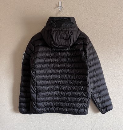 Stone Island 40324 Hooded Down Nylon Ripstop Jacket In Black