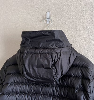 Stone Island 40324 Hooded Down Nylon Ripstop Jacket In Black