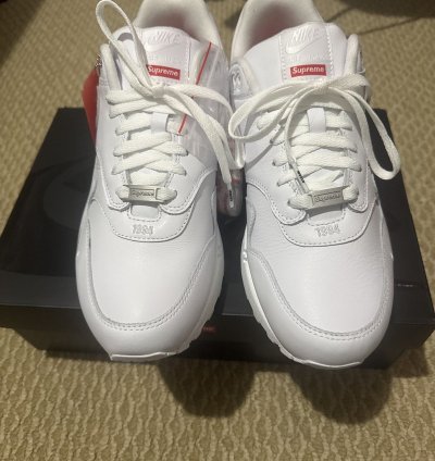 Nike Supreme Air Max 1 87 Sp Shoes Triple White Hf8813