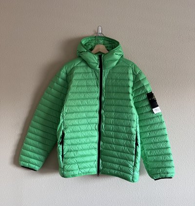 Stone Island 40324 Real Down Jacket In Light Green