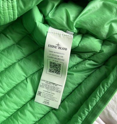 Stone Island 40324 Real Down Jacket In Light Green