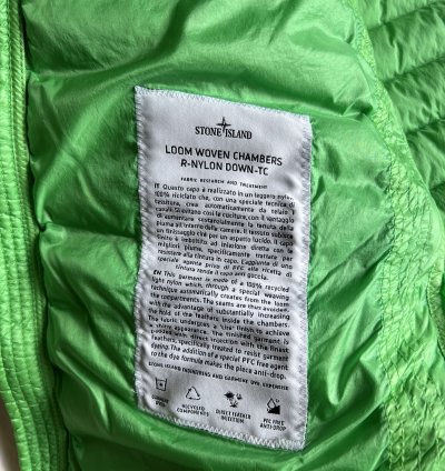 Stone Island 40324 Real Down Jacket In Light Green
