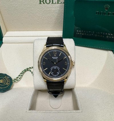 Rolex 1908 Yellow Gold Black Dial Full Set 2024