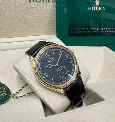 Rolex 1908 Yellow Gold Black Dial Full Set 2024