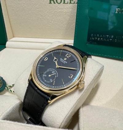 Rolex 1908 Yellow Gold Black Dial Full Set 2024