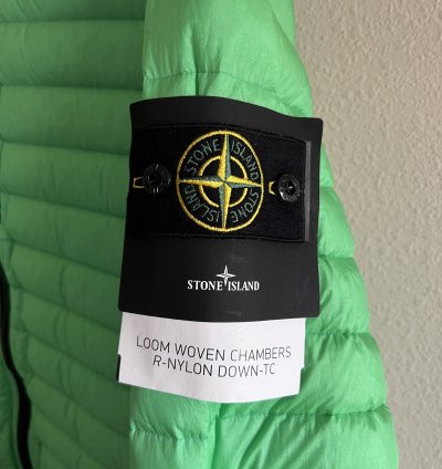 Stone Island 40324 Real Down Jacket In Light Green