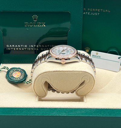 Rolex Datejust 278381rbr Datejust 31mm Rose Gold Steel Mother Of Pearl Dial Diamond Bezel Jubilee