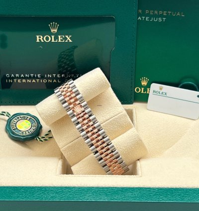 Rolex Datejust 278381rbr Datejust 31mm Rose Gold Steel Mother Of Pearl Dial Diamond Bezel Jubilee