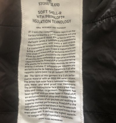 Stone Island 42227 Soft Shell- With Primaloft Insulation