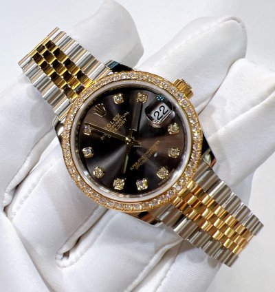 Rolex Datejust 31 2025 New Datejust 31 Yellow Gold Two Tone Dark Grey Diamond Jubilee