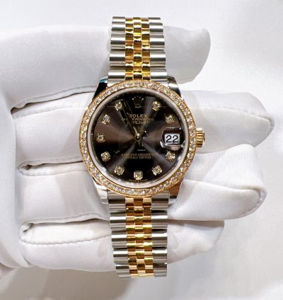 Rolex Datejust 31 2025 New Datejust 31 Yellow Gold Two Tone Dark Grey Diamond Jubilee