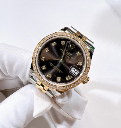 Rolex Datejust 31 2025 New Datejust 31 Yellow Gold Two Tone Dark Grey Diamond Jubilee