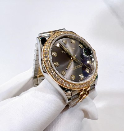 Rolex Datejust 31 2025 New Datejust 31 Yellow Gold Two Tone Dark Grey Diamond Jubilee