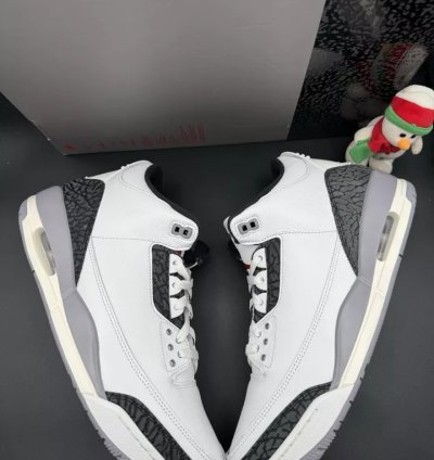 Nike Air Jordan 3 Retro Summit White Fire Red Mens Ct8532-106