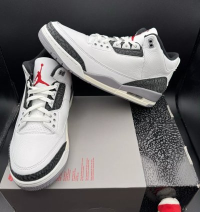 Nike Air Jordan 3 Retro Summit White Fire Red Mens Ct8532-106
