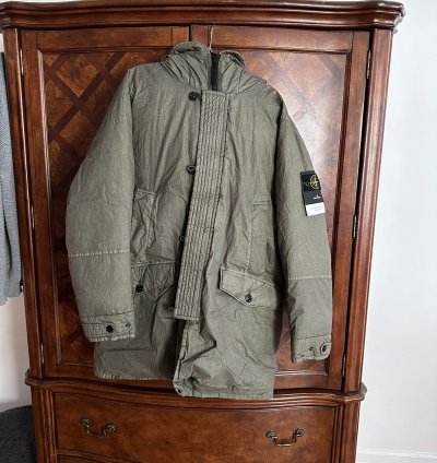 Stone Island 50 Fili Resinata Down-tc With Sheepskin Hood