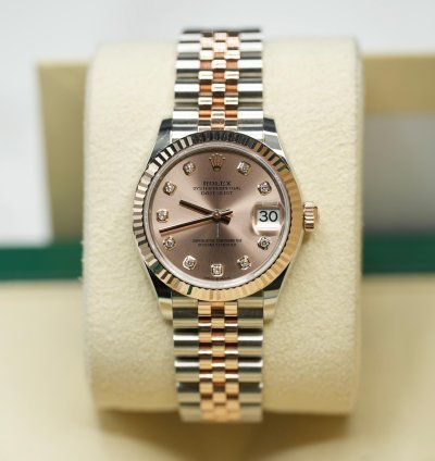 Rolex Datejust 31 2024 Steel Rose Datejust 31 Pink Diamond Dial Unworn Box Papers 278271