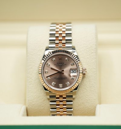 Rolex Datejust 31 2024 Steel Rose Datejust 31 Pink Diamond Dial Unworn Box Papers 278271