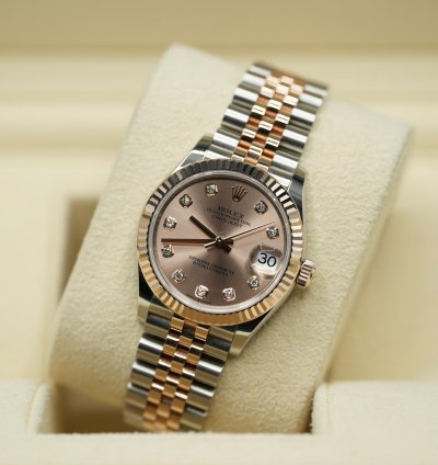 Rolex Datejust 31 2024 Steel Rose Datejust 31 Pink Diamond Dial Unworn Box Papers 278271
