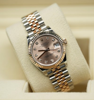 Rolex Datejust 31 2024 Steel Rose Datejust 31 Pink Diamond Dial Unworn Box Papers 278271