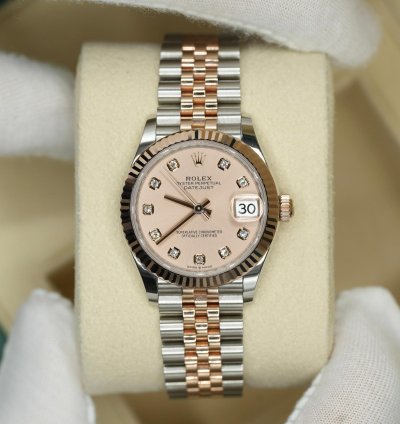 Rolex Datejust 31 2024 Steel Rose Datejust 31 Pink Diamond Dial Unworn Box Papers 278271