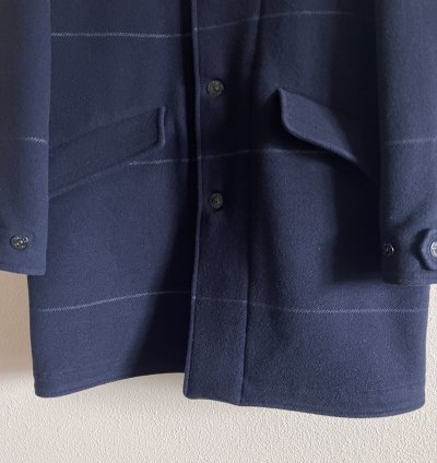 Stone Island 70753 Long Wool Coat In Navy
