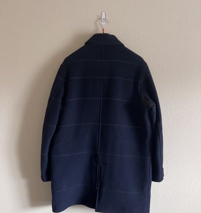 Stone Island 70753 Long Wool Coat In Navy