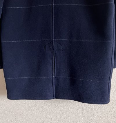 Stone Island 70753 Long Wool Coat In Navy