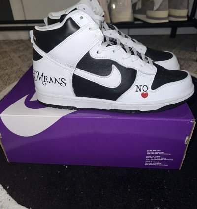 Nike Supreme Dunk High Sb By Any Means Black White
