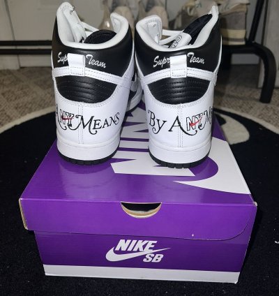 Nike Supreme Dunk High Sb By Any Means Black White