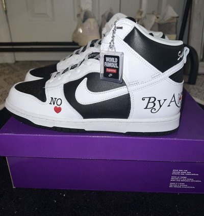 Nike Supreme Dunk High Sb By Any Means Black White
